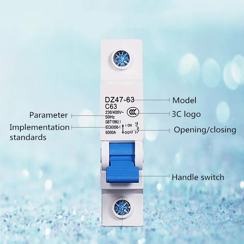 DZ47-63 1P 2P 3P 4pole C32A миниатюрный автоматический выключатель DZ47 60Hz 10A 16A 20A 25A 40A 63A 80A 100A