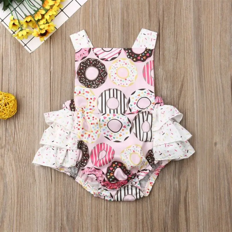 Monos para beb&eacute;s y ni&ntilde;as, ropa Floral informal sin mangas, mono de encaje, ropa infantil para reci&eacute;n nacidos-0