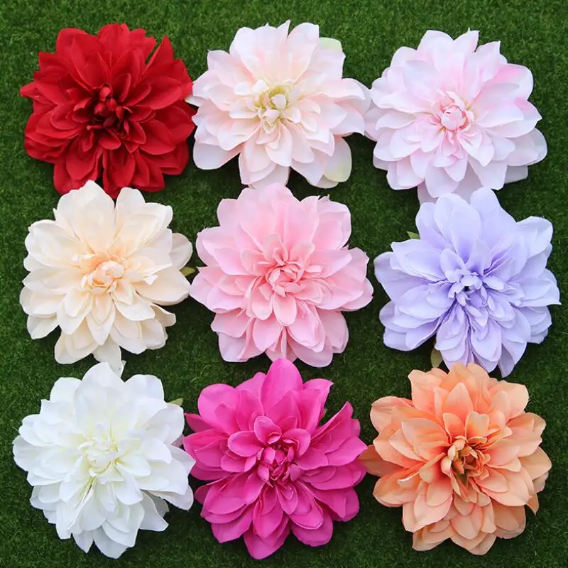 

14 CM 9 Colors Artificial Flowers Silk Dahlia Flower Head DIY Wedding Party Decoration Supplies Simulation Fake Flower LX8323