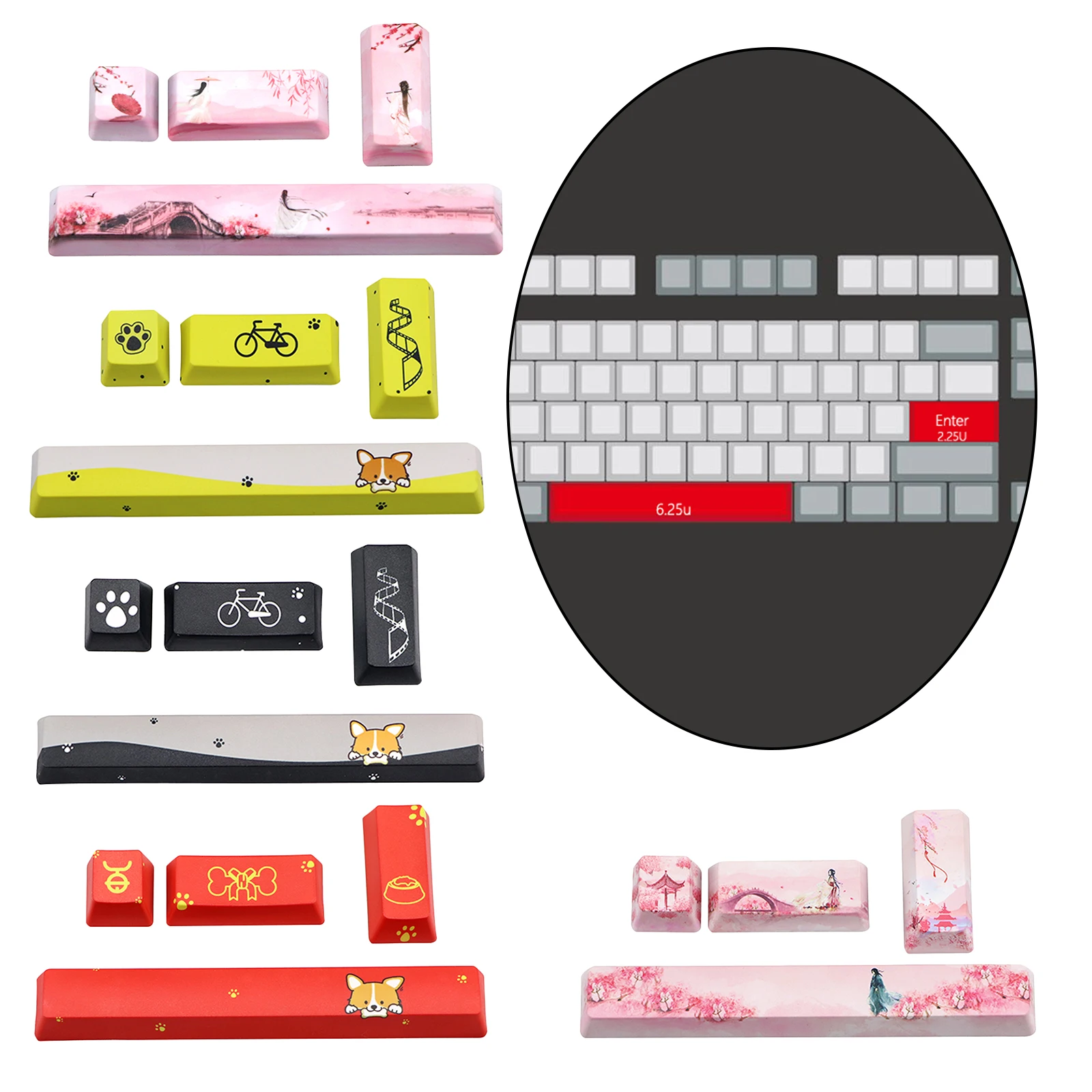 4 шт. Набор колпачков для клавиш PTB PC DIY игровая механическая клавиатура