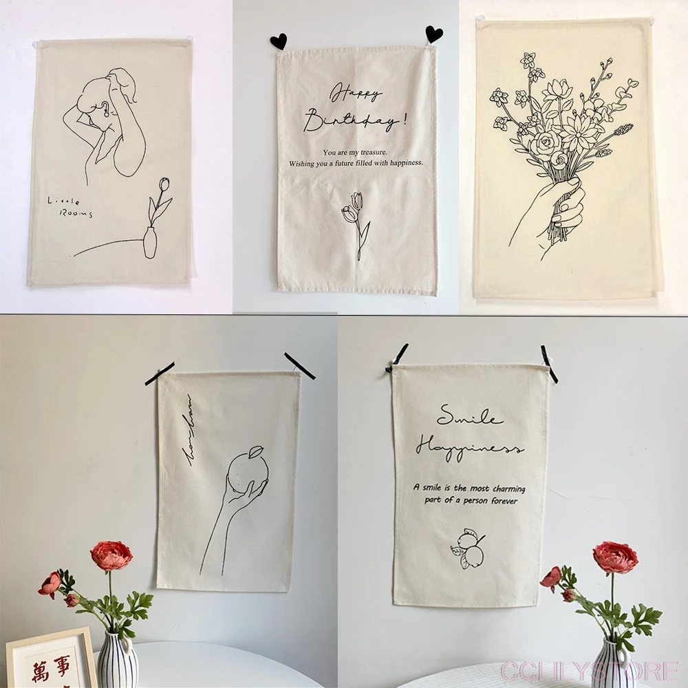 Винтажная декоративная подвесная ткань в скандинавском стиле Ins с цветами