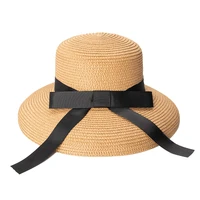 2021 summer ribbon hats womens designer straw hat summer beach sun hat lady french retro wide brim fashion brand female hat