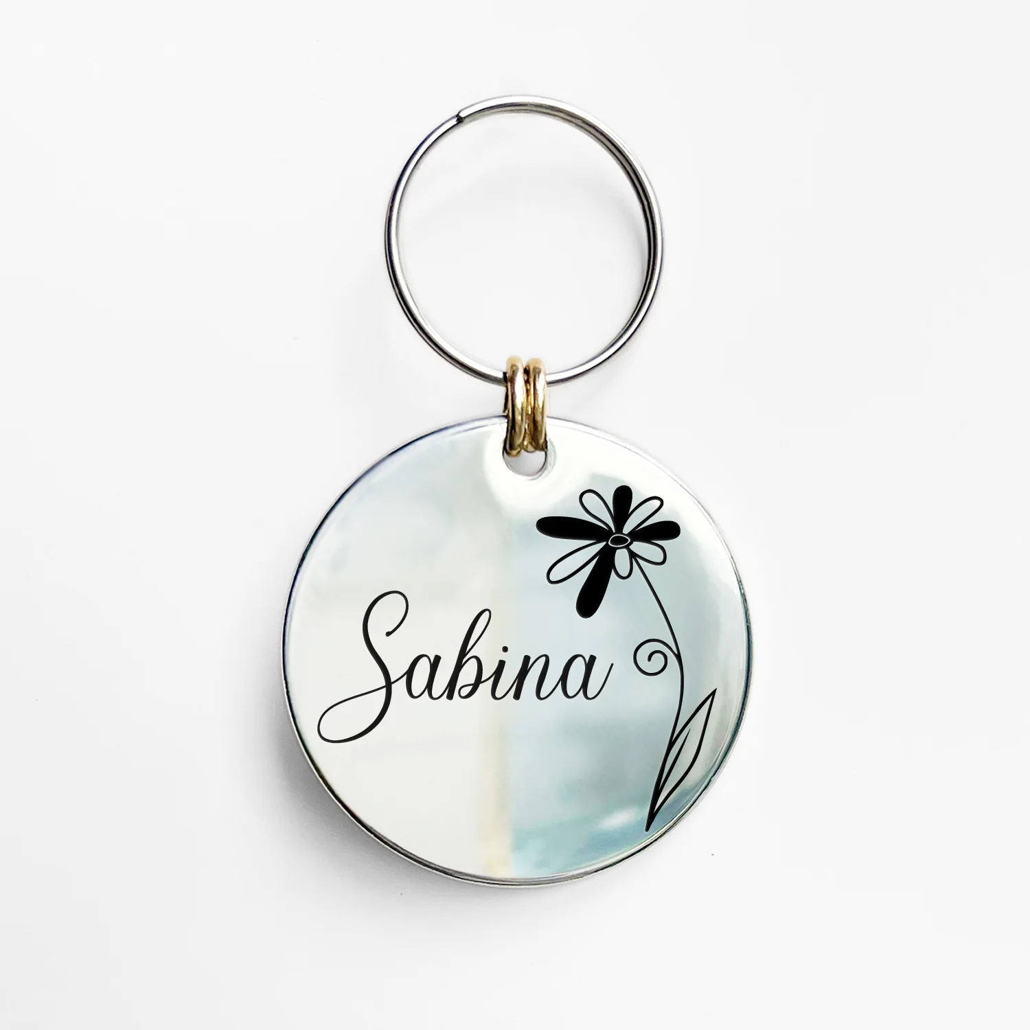 Персонализированные бирки для кошек и собак MW004 рождение цветы узор ошейника