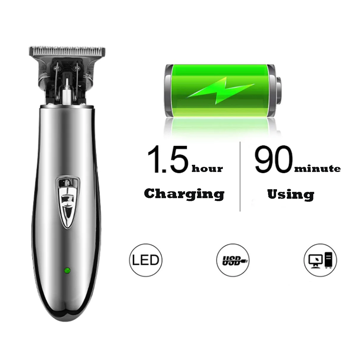 

T9 Cordless Hair Trimmer Hair Clipper USB Rechargeable Pro T-outline Electric Shaver for Men Haircut Machine Barber trimmer