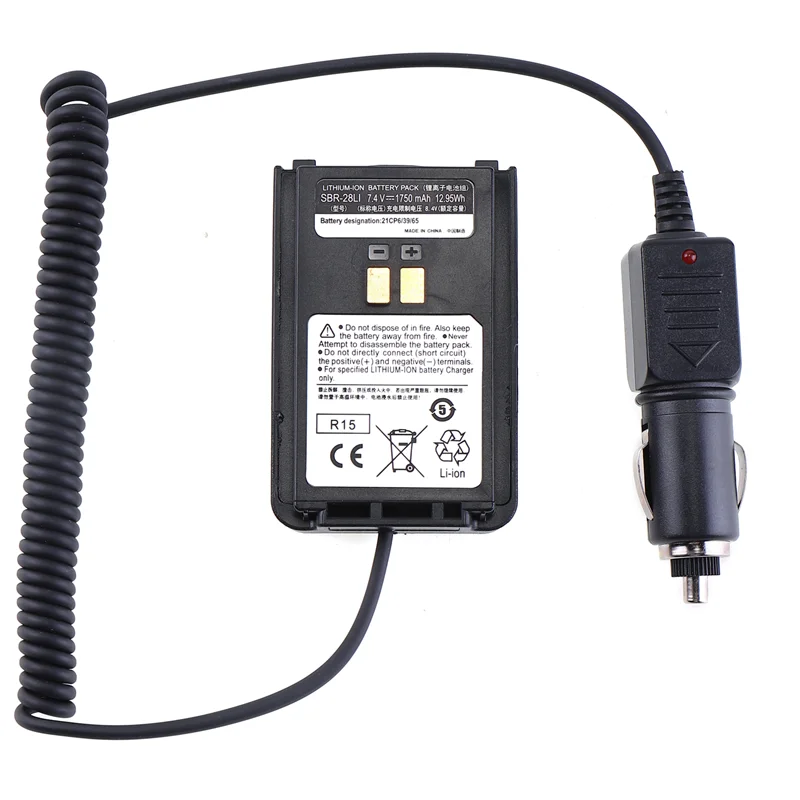 Tanie 12/24V Samochód ładowarka Eliminator Adapter Do Obsługi YAESU Ft4X Ft4Xr FT-4X FT-4XR SBR-28 Radio Akcesoria Walkie Talkie