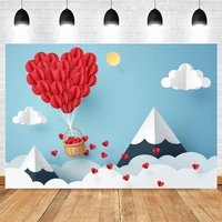 yeele backdrop photography cartoons child baby birthday love heart cloud blue sky valentines day photo background photocall