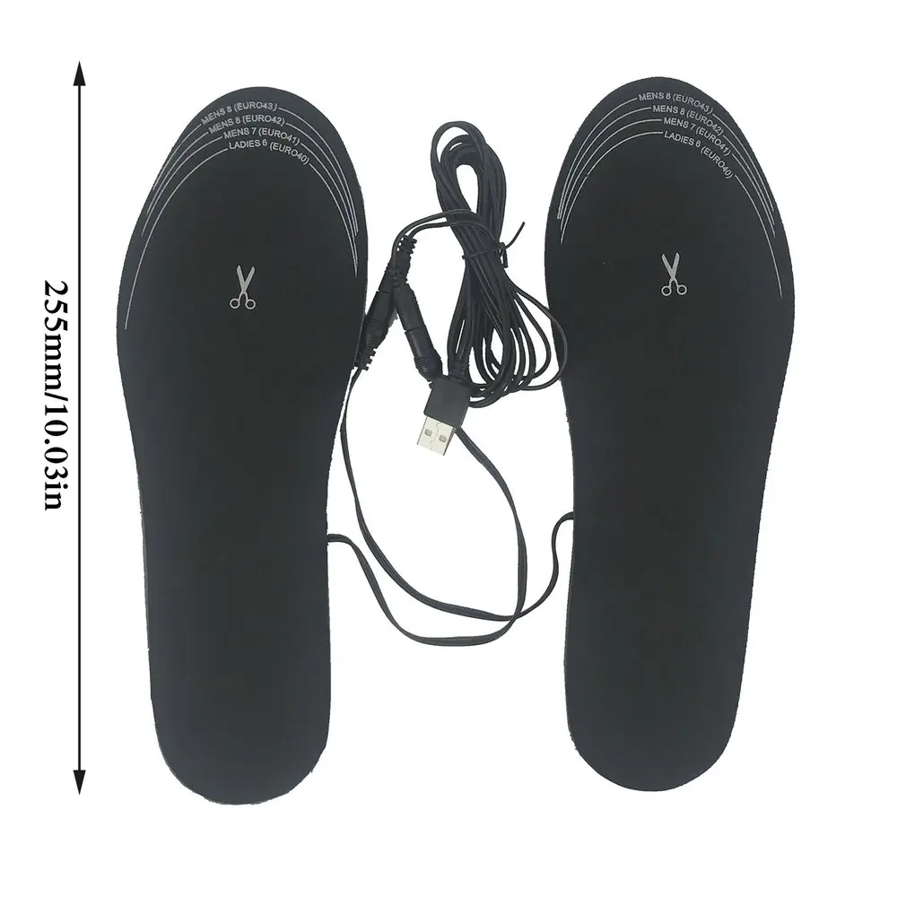 

USB Heating Insole Electric Heating Foot Treasure Charging Heating Washable Winter Warm Insole Heating Insole US EU UK Adapter