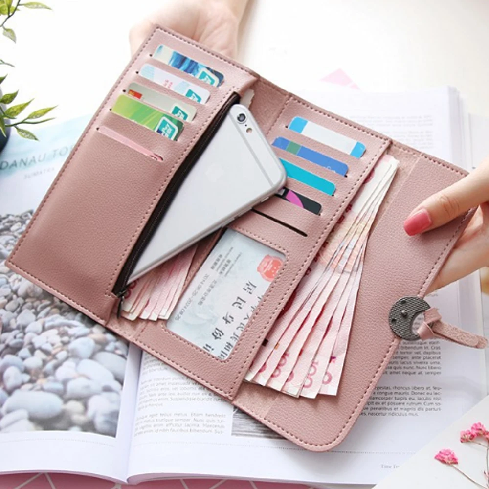 Модные длинные женские кошельки 2019 Женский кошелек и бумажник из