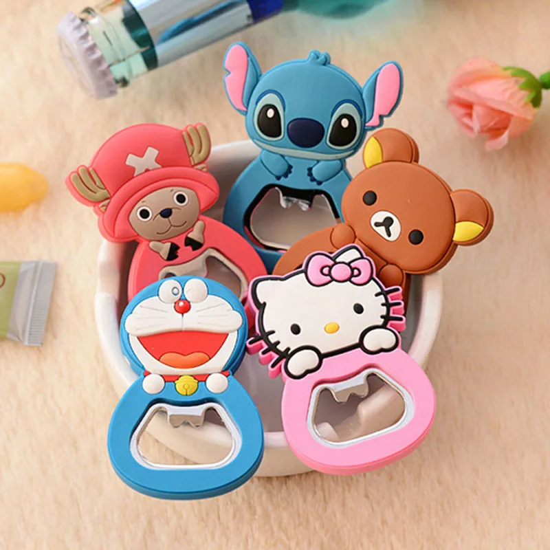 Модный мультяшный милый Doraemon Hello Cat Ститч медведь магниты на холодильник с открывалкой друг бизнес сувенир магнитная наклейка TZ06