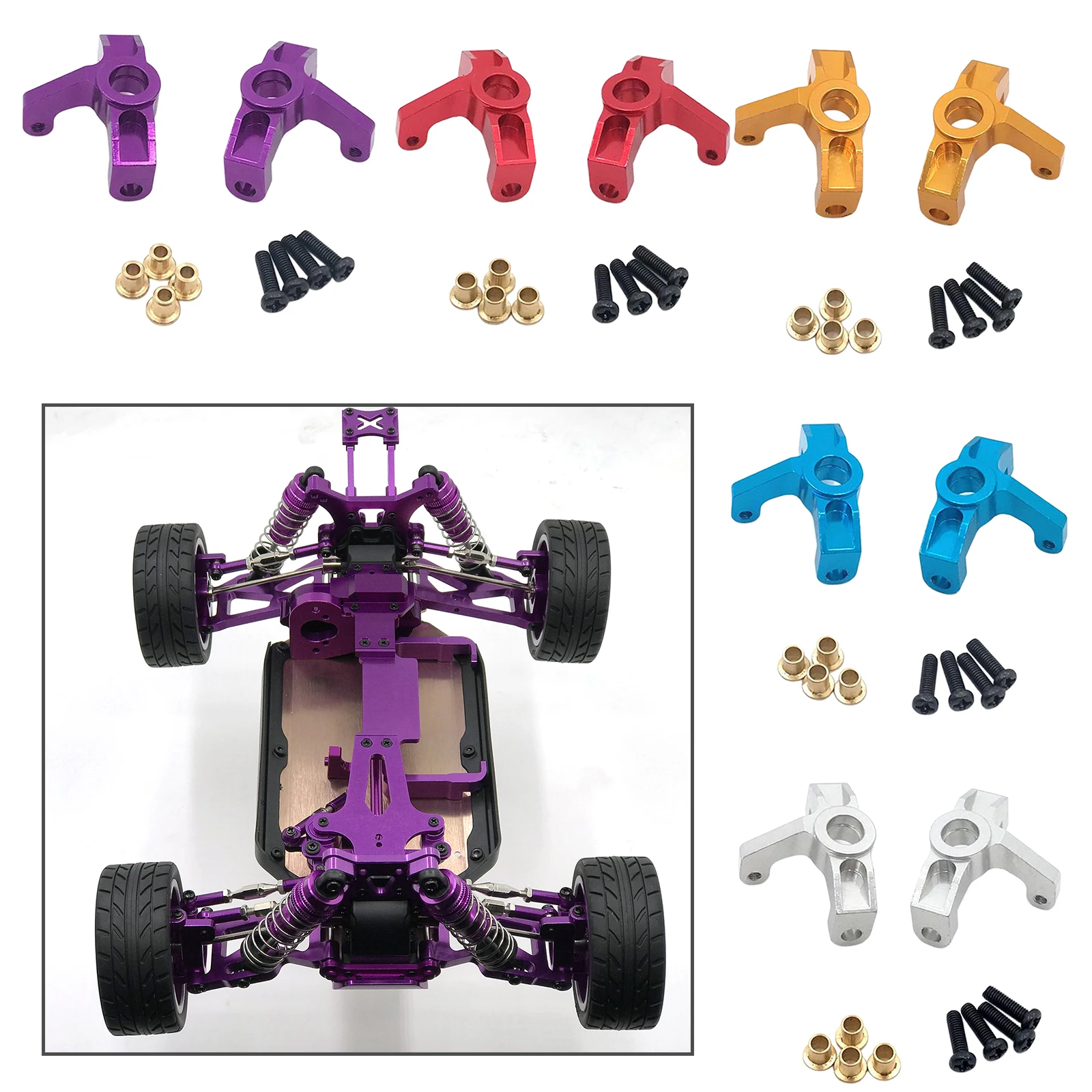 

2pcs RC Alloy Steering Cup for Wltoys 124018 124019 144001 Trucks DIY Parts