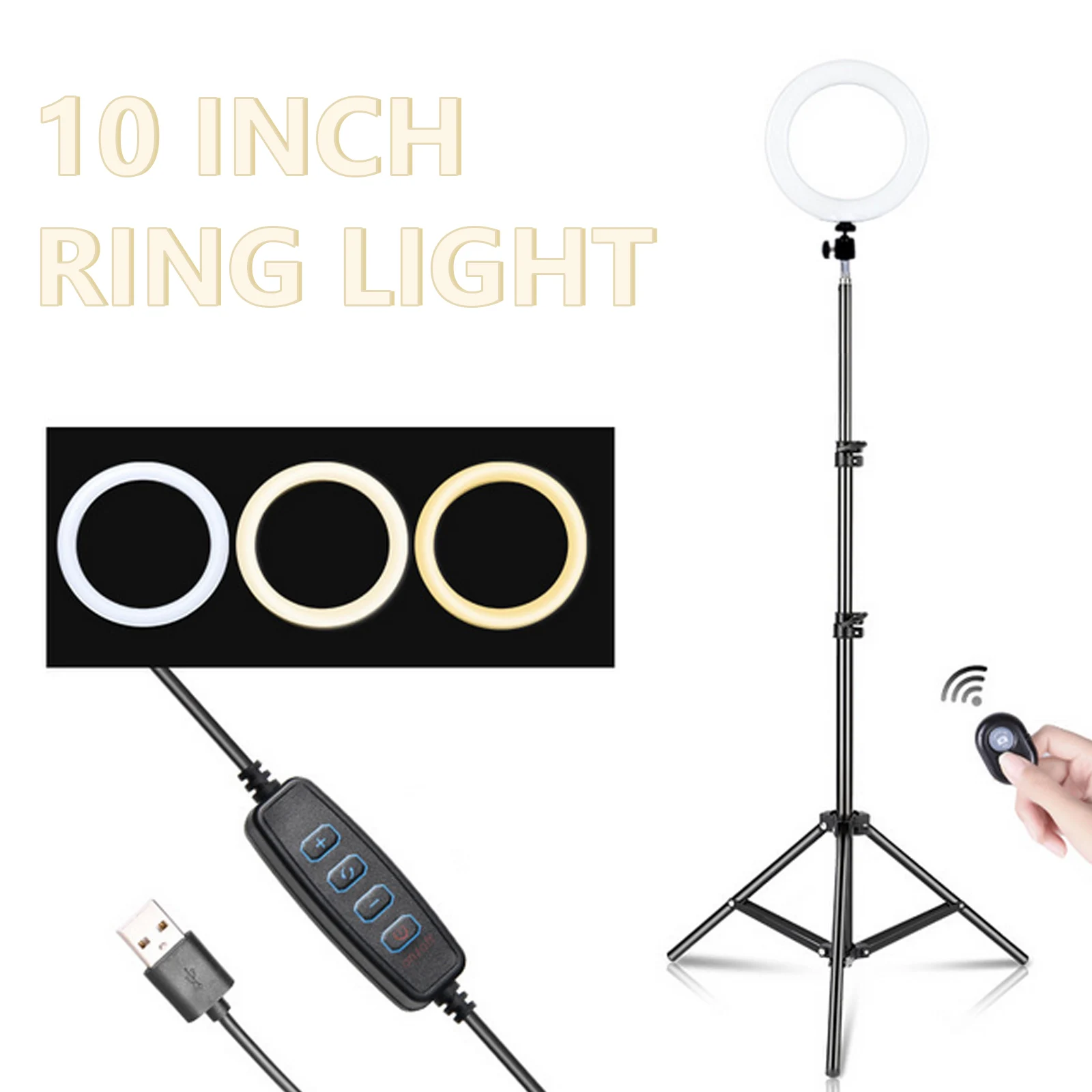 Gosear 10 дюймовый Диммируемый светодиодный селфи кольцо светильник с штатив Трипод