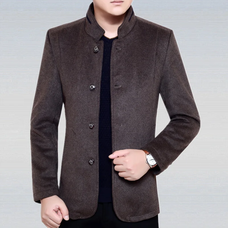 

Autumn/winter 2020 men cloth collar jacket new pure color single-breasted jacket