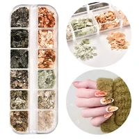 1 box summer nail art design decorations colorful shell sequins illusion thin irregular abalone broken patch nails accesorios