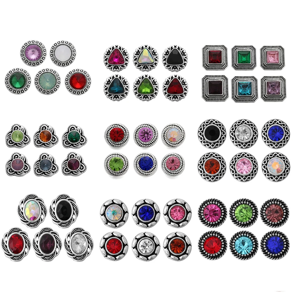 10 шт./лот Высокое качество 12 мм кнопки ювелирные изделия смешанные кристаллы