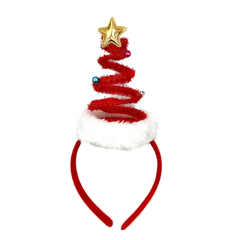 

Xmas Bell Tree Hair Hoop Spring Coil Headband Elastic Cute Christmas Photo Props Creative Holiday Party Decor Supplies