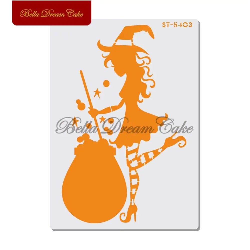Трафареты для торта ведьмы на Хэллоуин трафареты домашнего декора DIY рисования