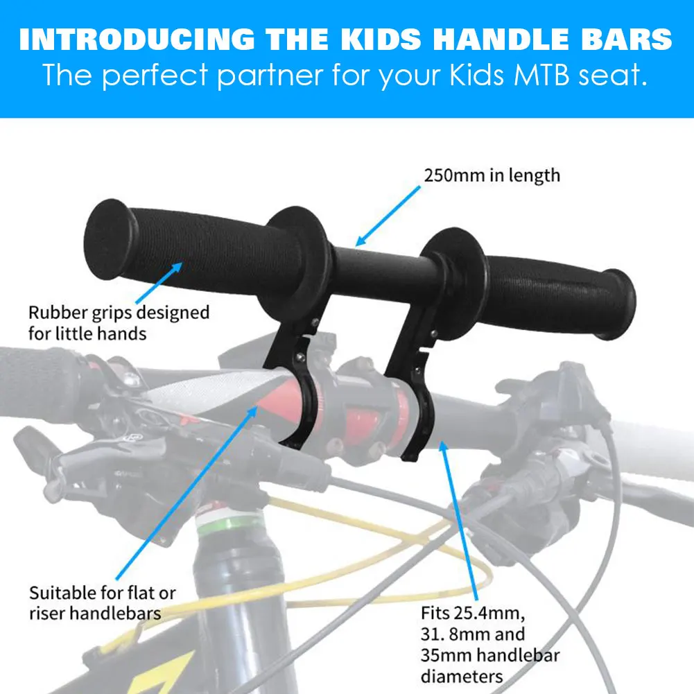 

Kids MTB Handlebar Small Auxiliary Handlebar for Children Bicycle Handlebar Extender Mount Bike Cycling Lamp Flashlight Holder