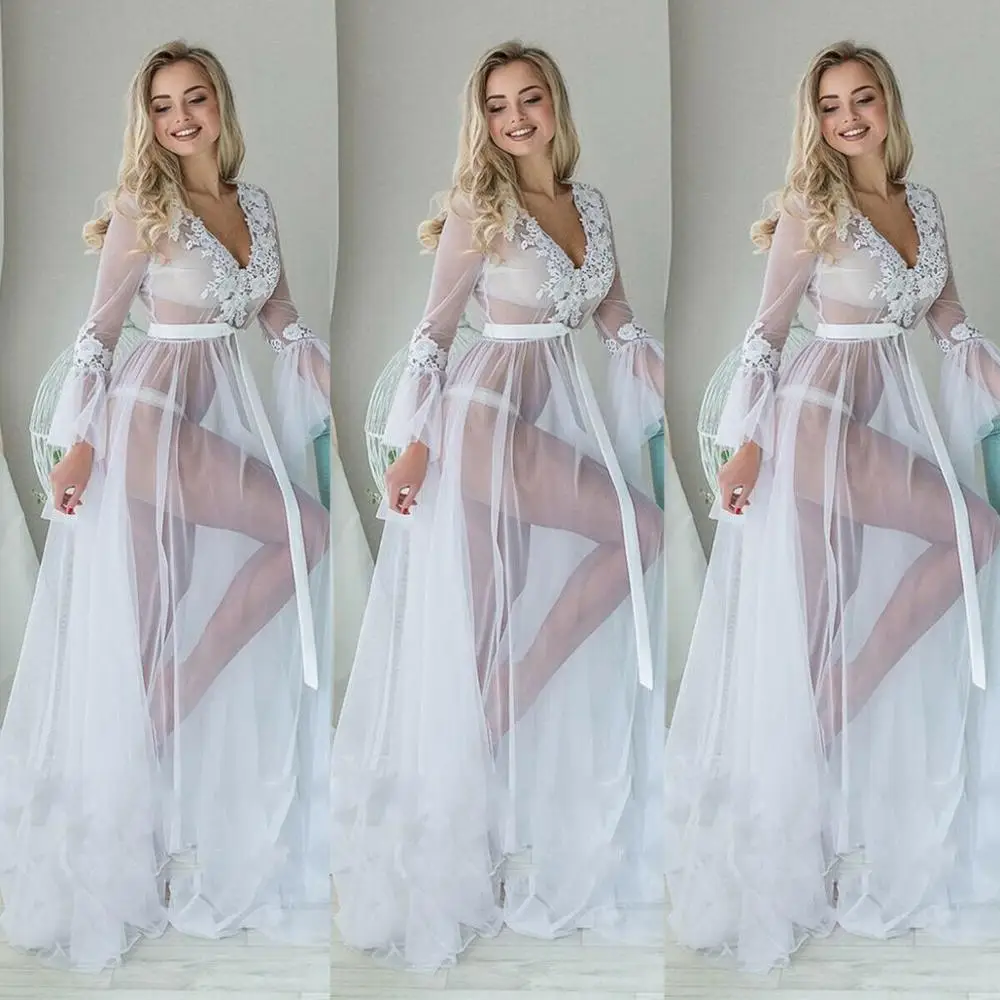 Халат женский кружевной прозрачный цвет в ассортименте S M L XL XXL 2020 | Тематическая