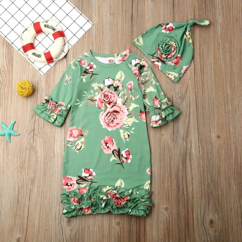 2 шт. Детские спальные мешки с цветочным принтом|Комбинезоны-пижамы| |