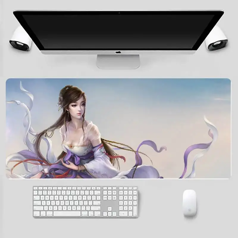 

3D Anime Girl DIY Design Pattern Game mousepad X XL XXL Non-slip Cushion Thickness 2mm LockEdge equal LE