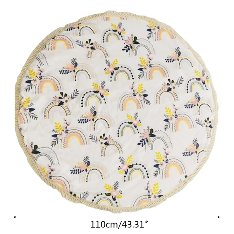 

Baby Play Mat Crawling Carpet Rainbow Printing Kids Room Floor Rug Round Game Pad Playmat Newborn Photography Props