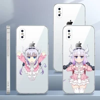 miss kobayashis dragon maid anime cartoon phone case transparent for iphone 13 12 mini 11 pro x xr xs max 7 8 6 6s plus se coque