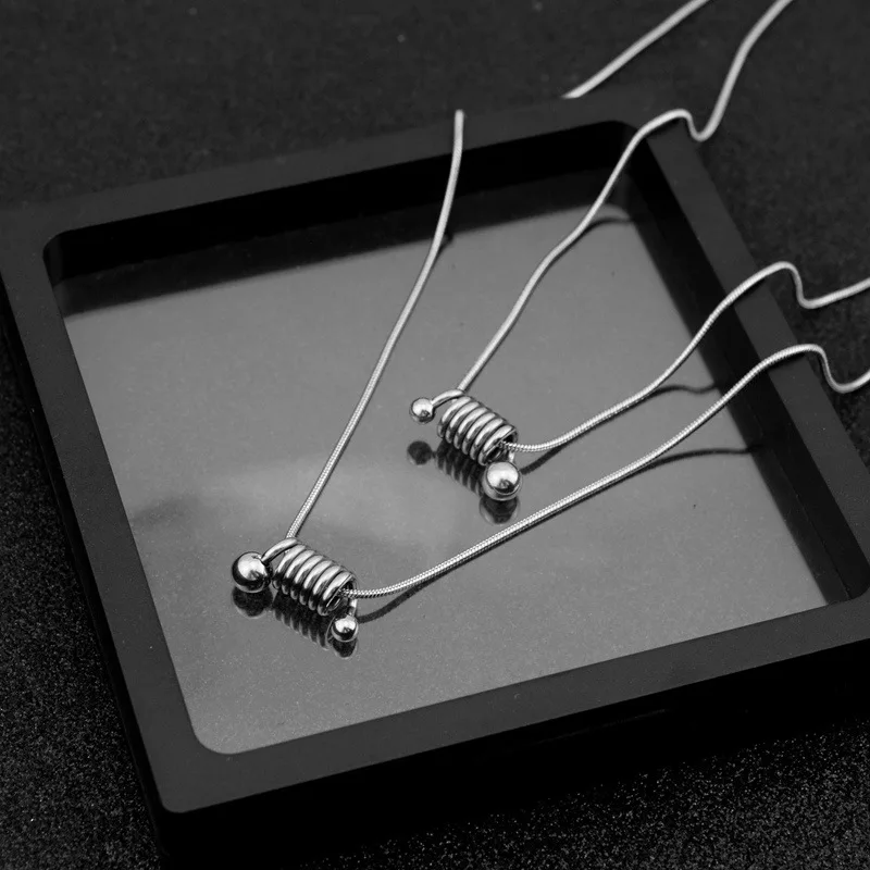 

Personality Retro Spring Bead Necklace Male and Female Neutral Ins Clavicle Chain Stainless Steel Snake Chain Jewelry cadena