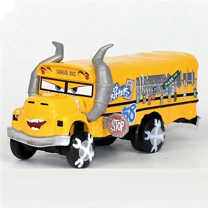 Disney Pixar Cars 3 Cars 2 Lightning McQueen Мак Дядя Школьный автобус Грузовик Литье под давлением 1:55 Модель Игрушечный автомобиль Детские детские подарки