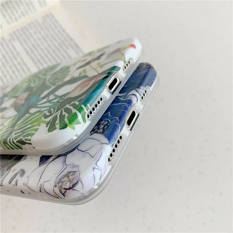 Мягкий чехол для телефона в стиле ретро с цветами бананами листьями iPhone 12 mini 11 Pro