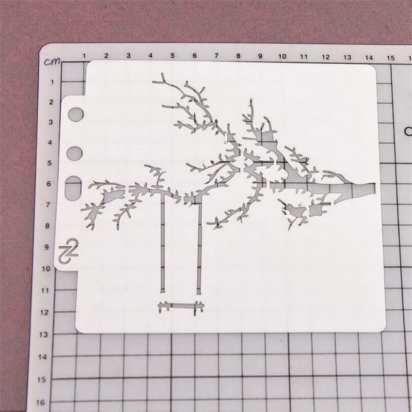 

14.1*13 Swing branch scrapbook stencils spray plastic mold shield DIY cake hollow Embellishment printing lace ruler Easter