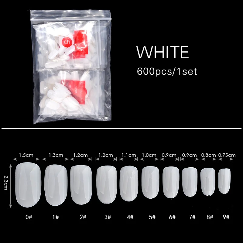 600 шт. полностью круглые инструменты для маникюра акриловые накладные ногти