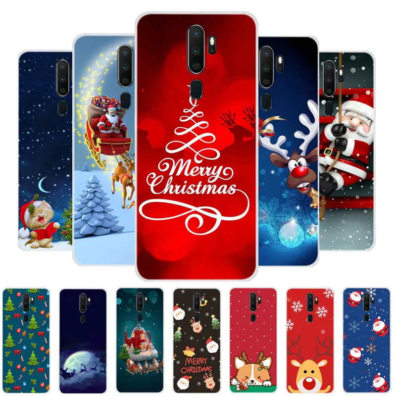 Силиконовый чехол для OPPO A9 2020 Рождественский мягкий из ТПУ задняя крышка