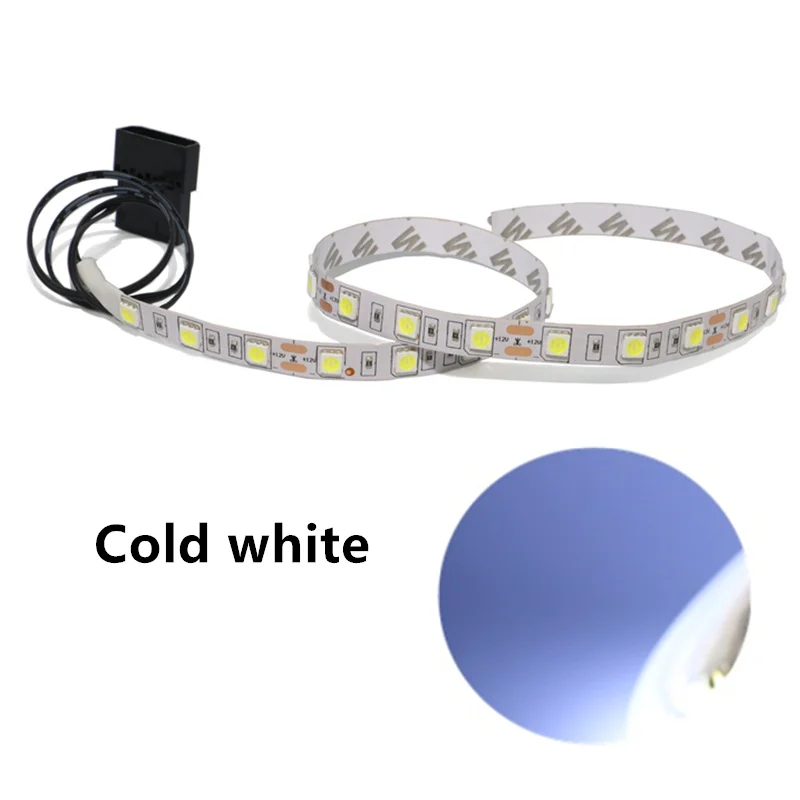 cool white Чехол для компьютера, клейкая лента, светильник 5050 SMD, гибкая светодиодная лента 12В, ПК, фоновый светильник, красный, желтый, зеленый, RGB, 12 цветов - Испускаемый цвет: cool white