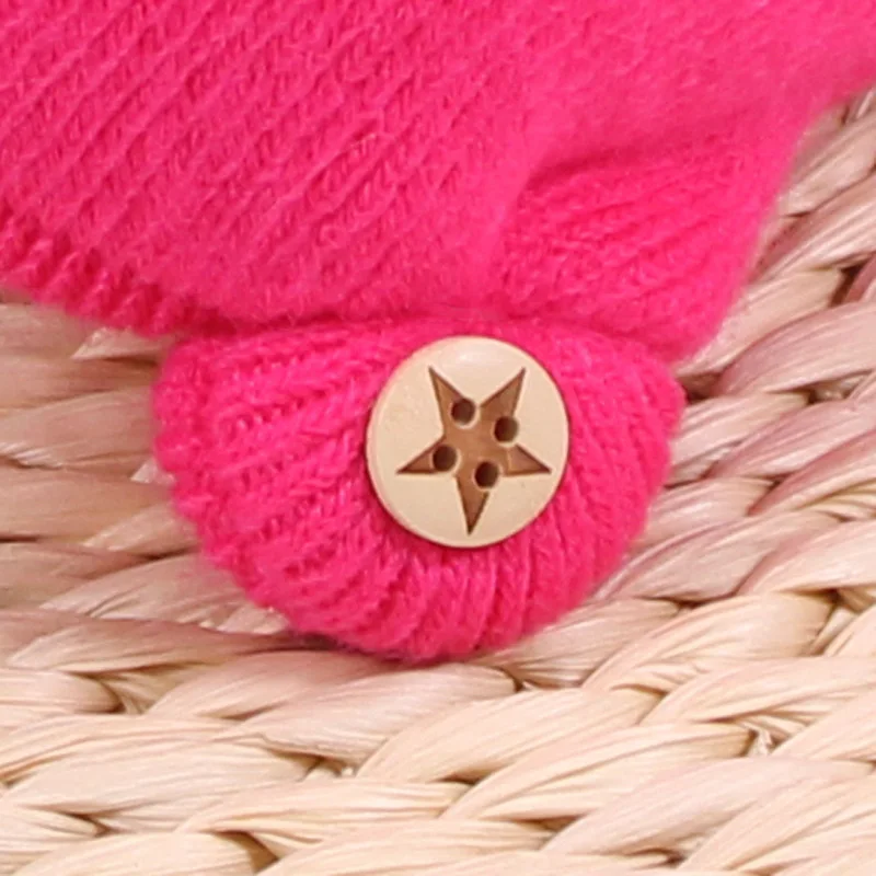 Baby 0-1 Years Hats Rabbit Ear Bonnet Hat for Child Cartoon English Alphabet Cashmere Cap Autumn Winter Newborn Warm Knitted | Детская