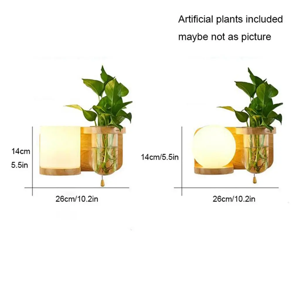 Современная Настенная декоративная лампа с выключателем деревянное стеклянное