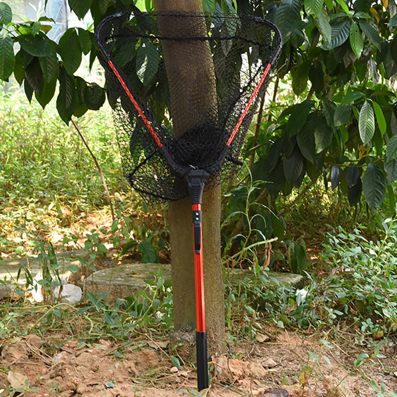 

Fishing Landing Net Foldable Triangle 80cm Retractable Aluminum Alloy 50cm Depth Single Triangular Ultra-Light Folding Handle