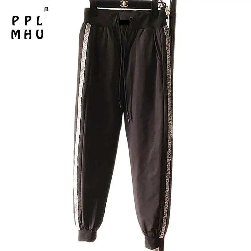 Повседневные теплые хлопковые брюки с эластичной резинкой на талии женские