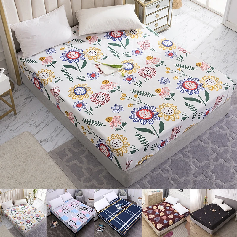 Водонепроницаемый защитный матрас наматрасник с принтом постельное белье