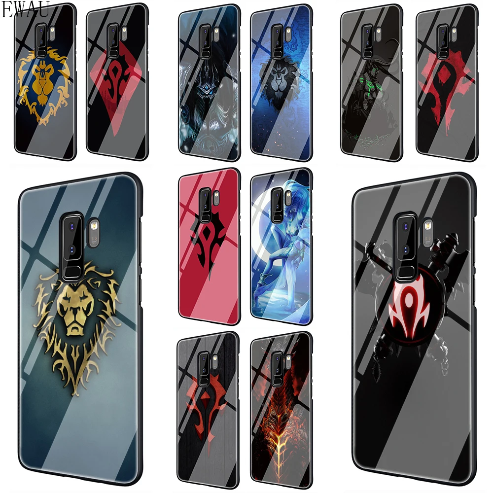 EWAU World of Warcraft закаленное Стекло чехол для телефона для samsung S7 край S8 S9 S10 Note 8, 9, 10, плюс A10 20 30 40 50 60 70