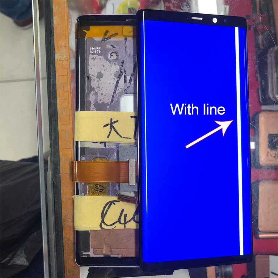Для Samsung note 8 ЖК дисплей Touch N950 для 9 с полосой дефектом экран|Экраны мобильных