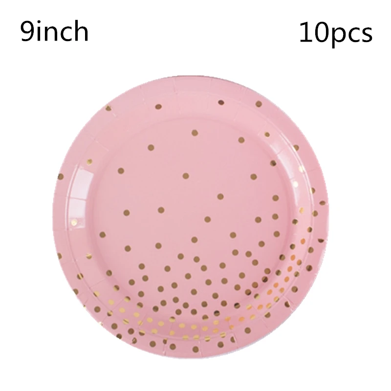 10pcs 9inch plate LISM 40 шт./компл. Красочные Dot бумажные чашки и тарелки Декор на свадьбу День рождения Baby Shower фестиваль для детей столовая посуда все для праздника - Цвет: 10pcs 9inch plate