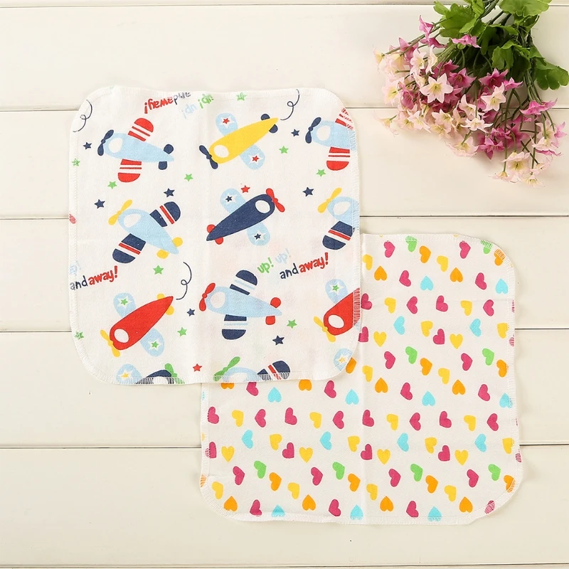 

6Pcs Baby Cartoon Towels Handkerchief Bathing Feeding Face Washcloth Wipe Cloth J2HD