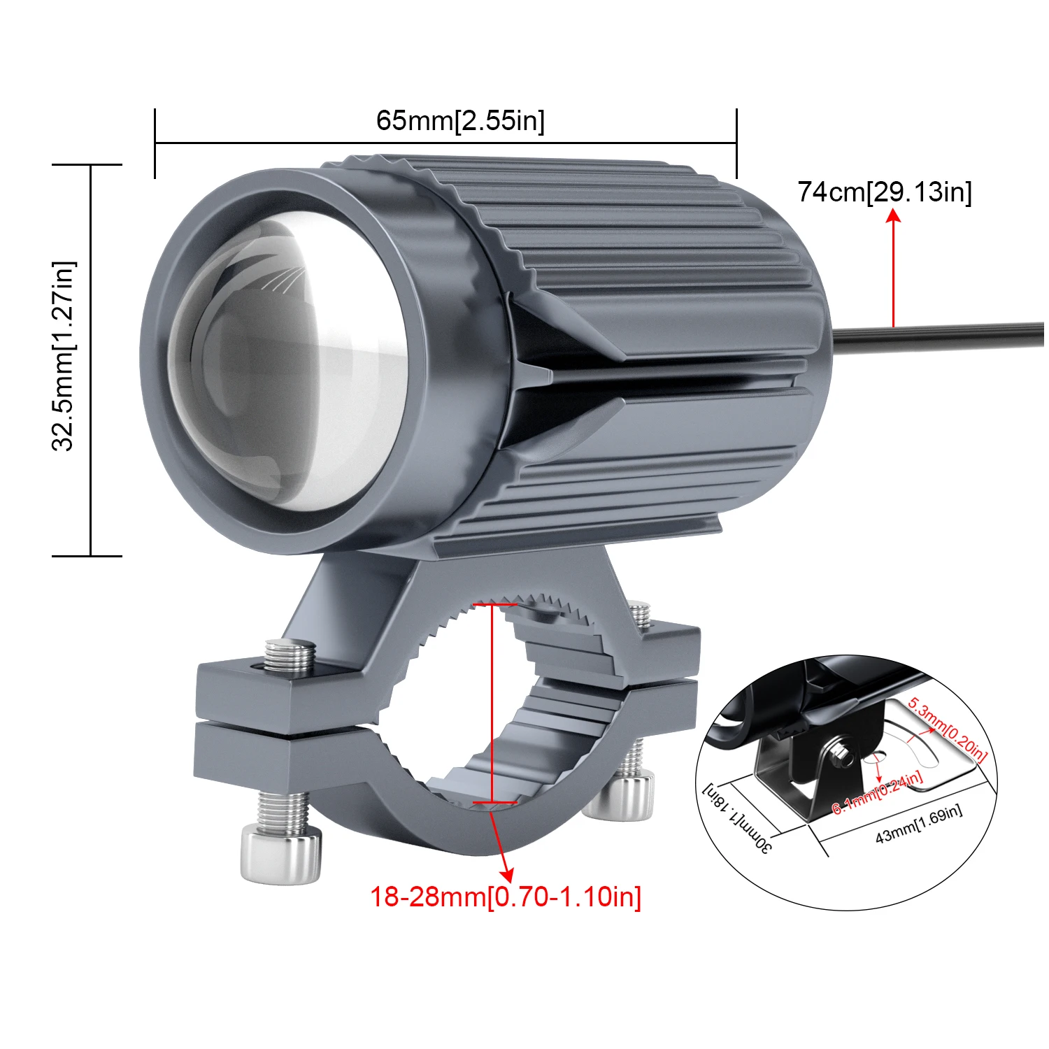 

Discount LED Motorcycle Headlights Fog Lights Spotlights 3 Colors Metal Shell Waterproof Driving Lights