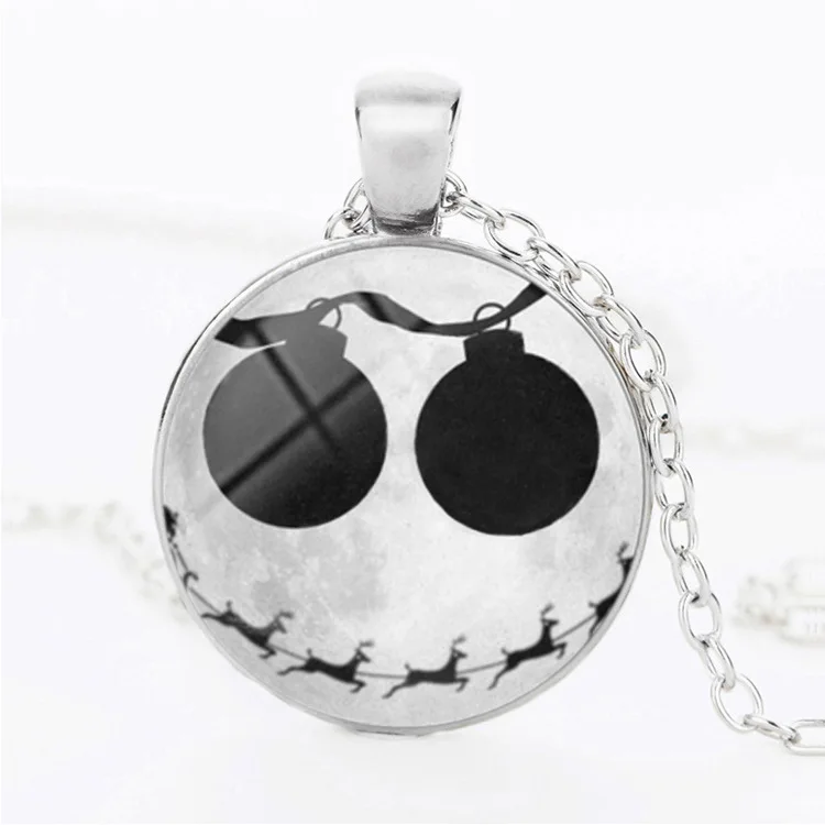 Nightmare Before Christmas pendant Necklace jack skellington Glass Cabochon gift for children |
