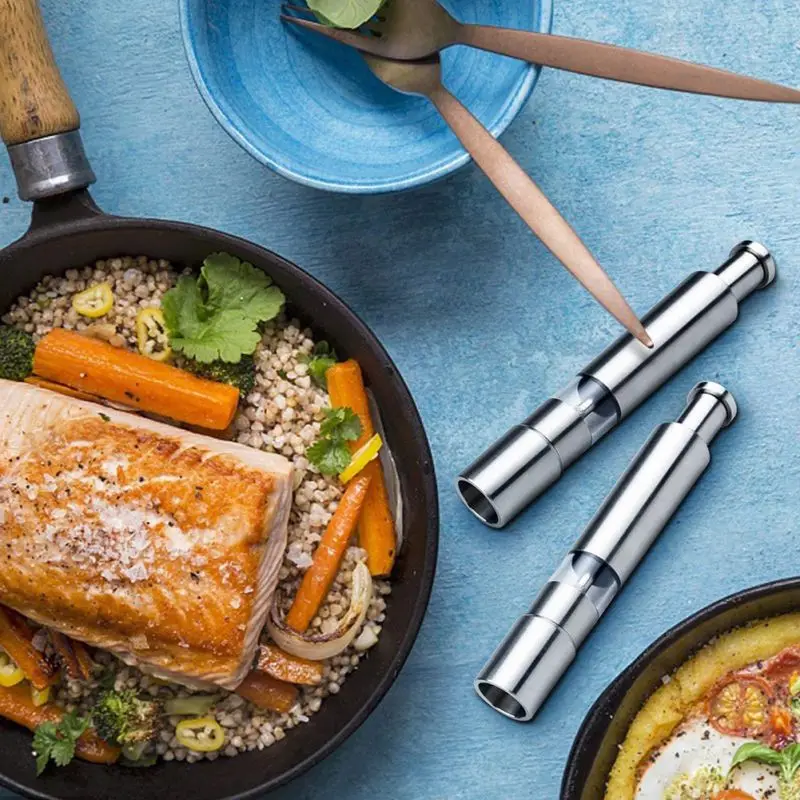 

Portable Stainless Steel Manual Spice Mill Salt Pepper Grinder Food Herb Grinder Spice Jar Container Kitchen Gadget Spice Bottle