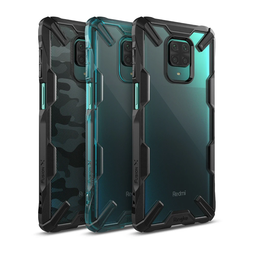 Чехол Ringke Fusion X для Xiaomi Redmi Note 9 Pro прозрачный жесткий чехол гибрид из мягкого
