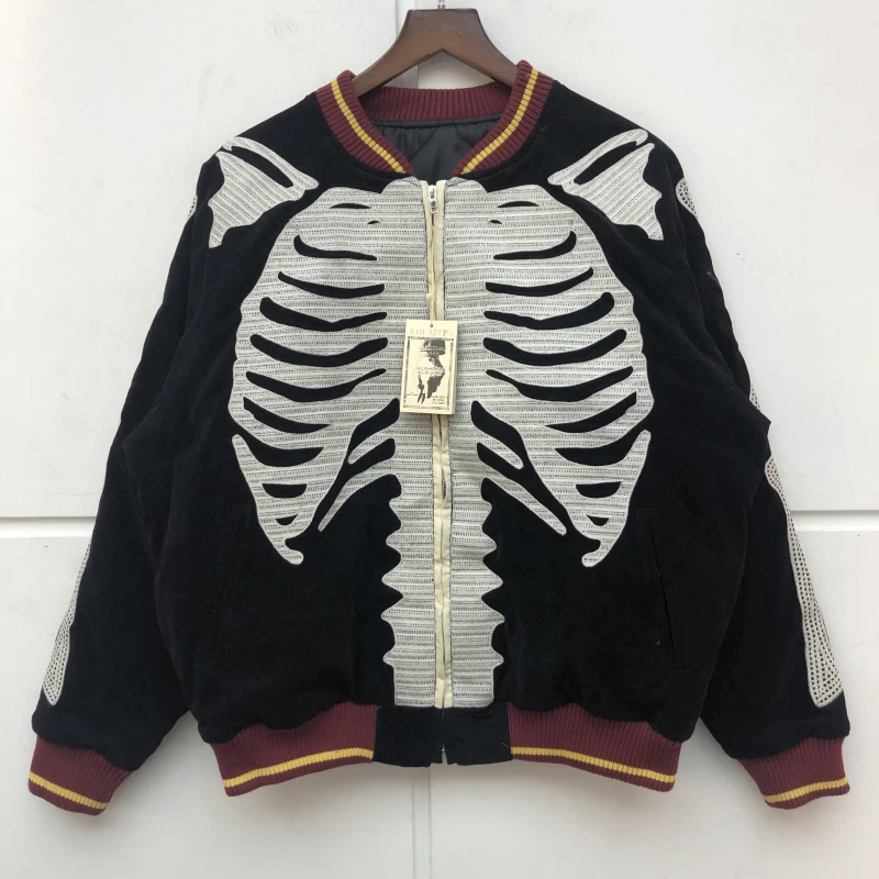

2020FW Full Bone Embroidery KAPITAL Bomb Jacket Men Women 1:1 Best Quality Autumn Winter Zip Sleeves Denim Coat WY375