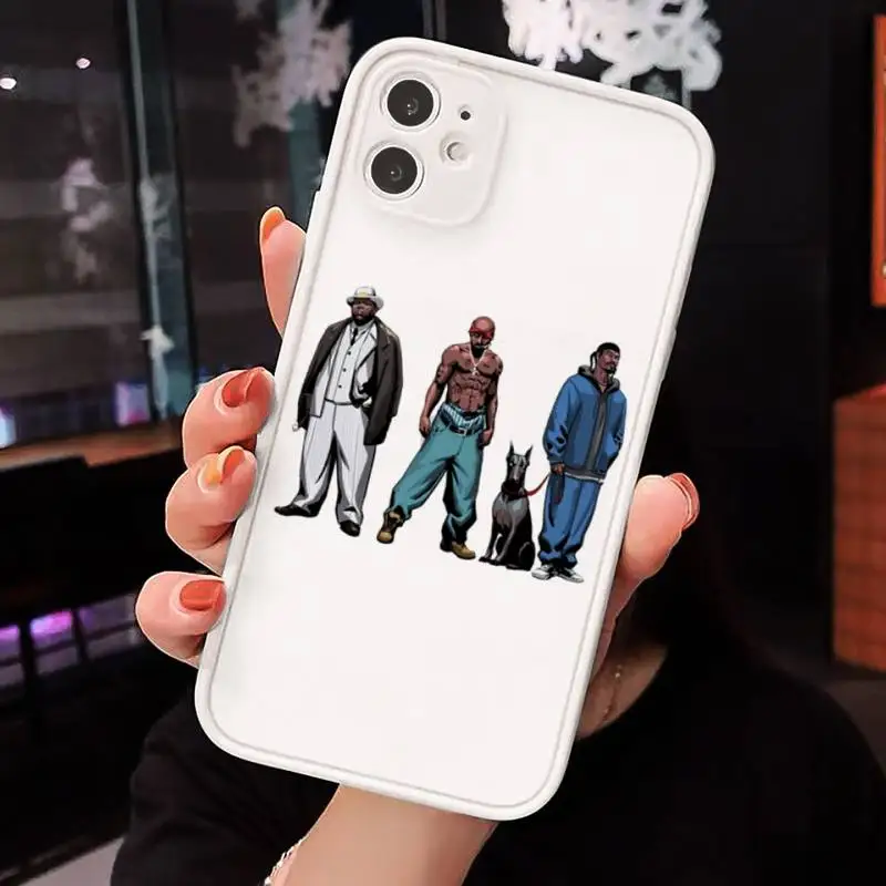 

Rapper 2pac Phone Cases Matte transparent For White iPhone 12 Mini 11 Pro XR XS Max 7 8 Plus X Back Cover