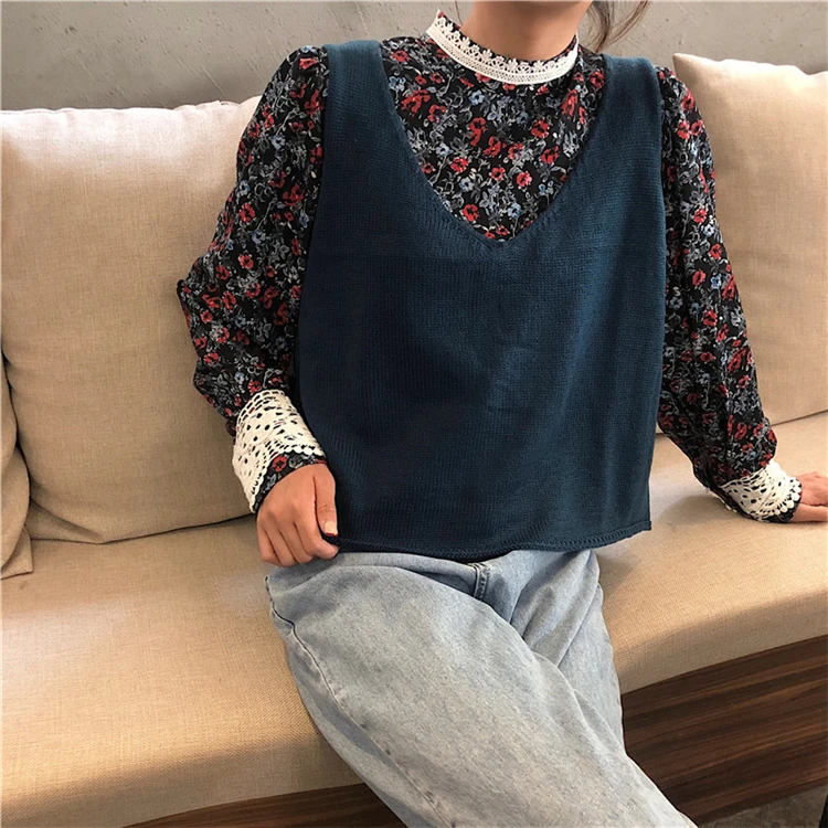 Vintage Print Floral Stand Collar New 2020 Women Spring Summer Blouses Shirts Casual Fashionable Lace Tops | Женская одежда