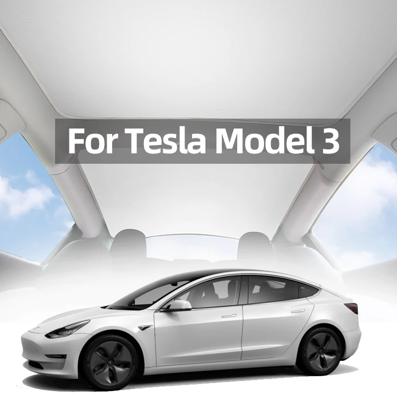 

Skylight Roof SunShade For Tesla Model 3 2021 Model3 Car Top Glass Window Blind Sunroof Sun Shade Mesh Curtains Visor Net
